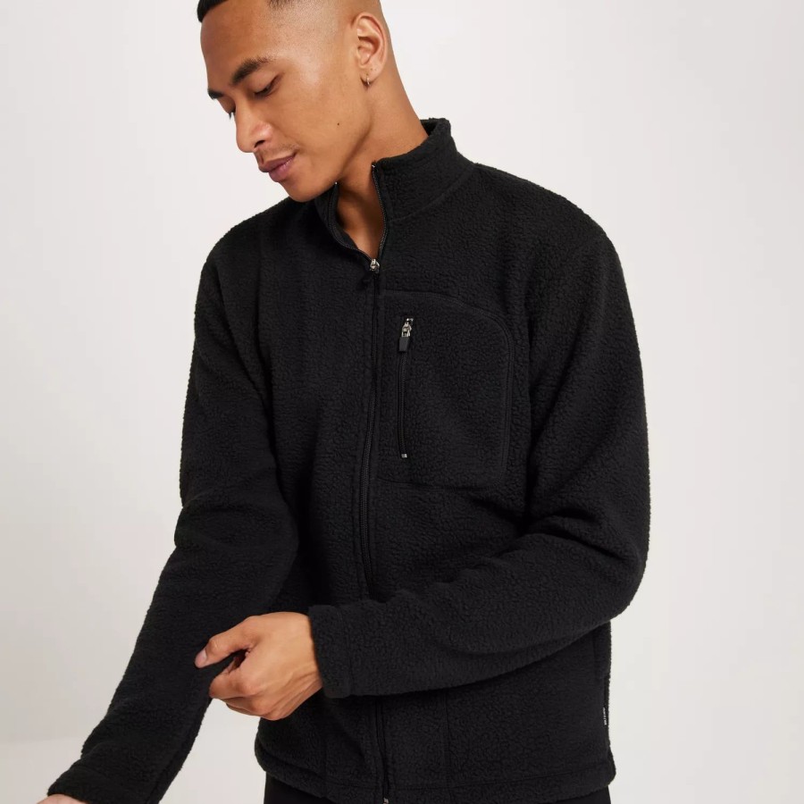 Toj Only & Sons | Onseric Reg Fleece Full Zip High Ne Black