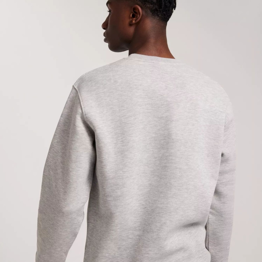 Toj Selected Homme | Slhhankie Logo Crew Neck Sweat Noos Light Grey Melange