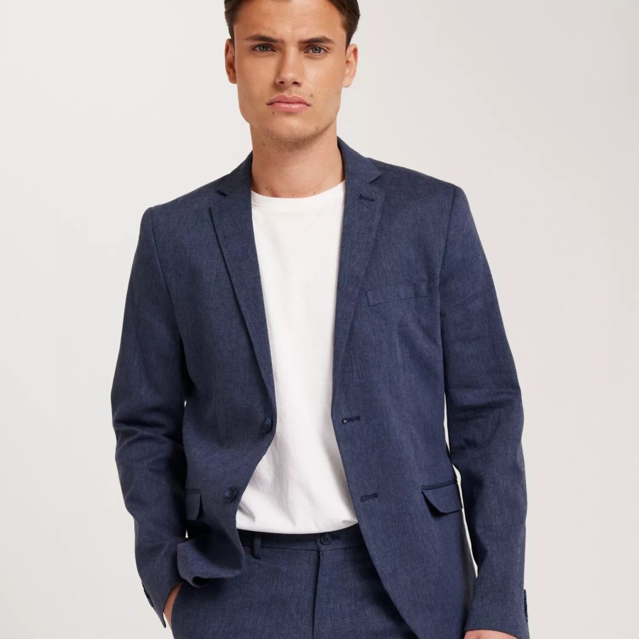 Toj Jack & Jones | Jprriviera Linen Blazer Slim Fit Sn Navy Blazer Slim Fit