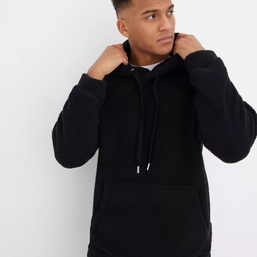 Toj Only & Sons | Onsremy Reg Teddy Hoodie Sweat Black