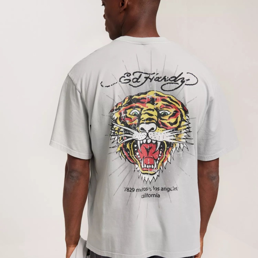 Toj Ed Hardy | Melrose-Tiger T-Shirt - Washed Chalk