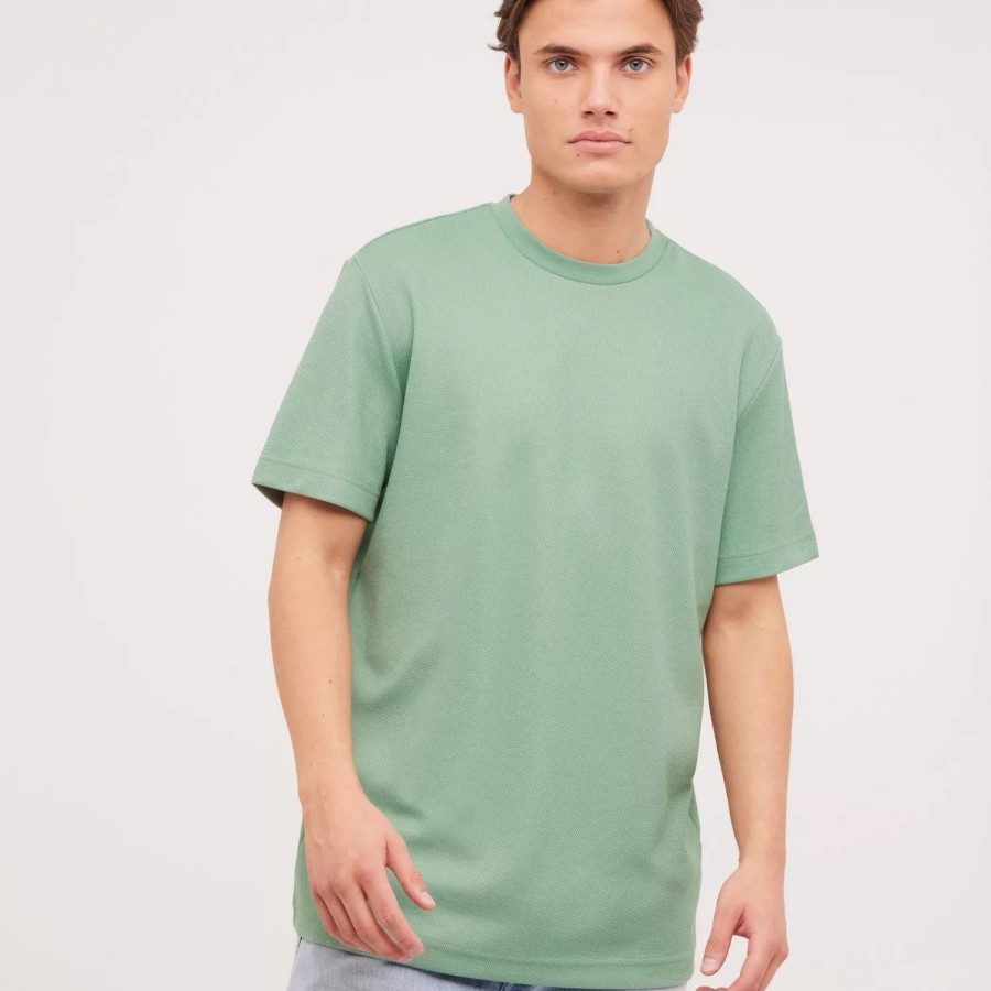 Toj Selected Homme | Slhrelaxeshan Ss O-Neck Tee B Granite Green