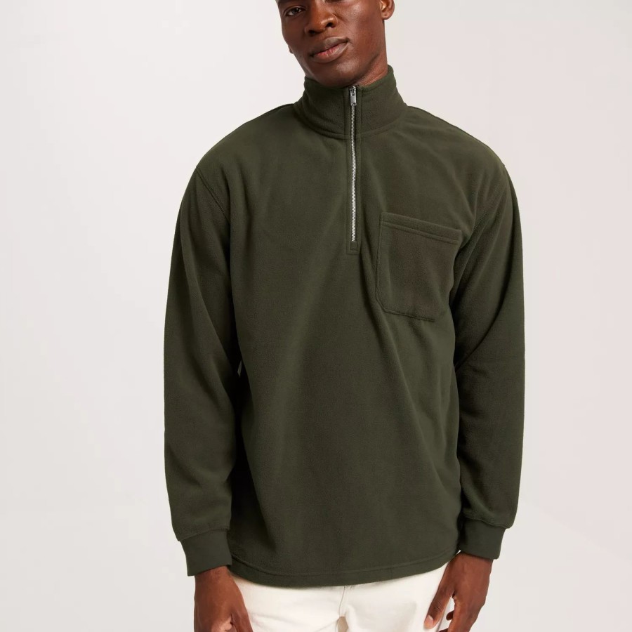 Toj Selected Homme | Slhrelaxgotler Fleece Half-Zip Swea Forest Night