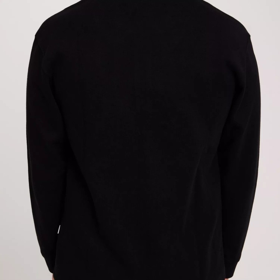 Toj Selected Homme | Slhrelaxdap Zip Ls Polo Black