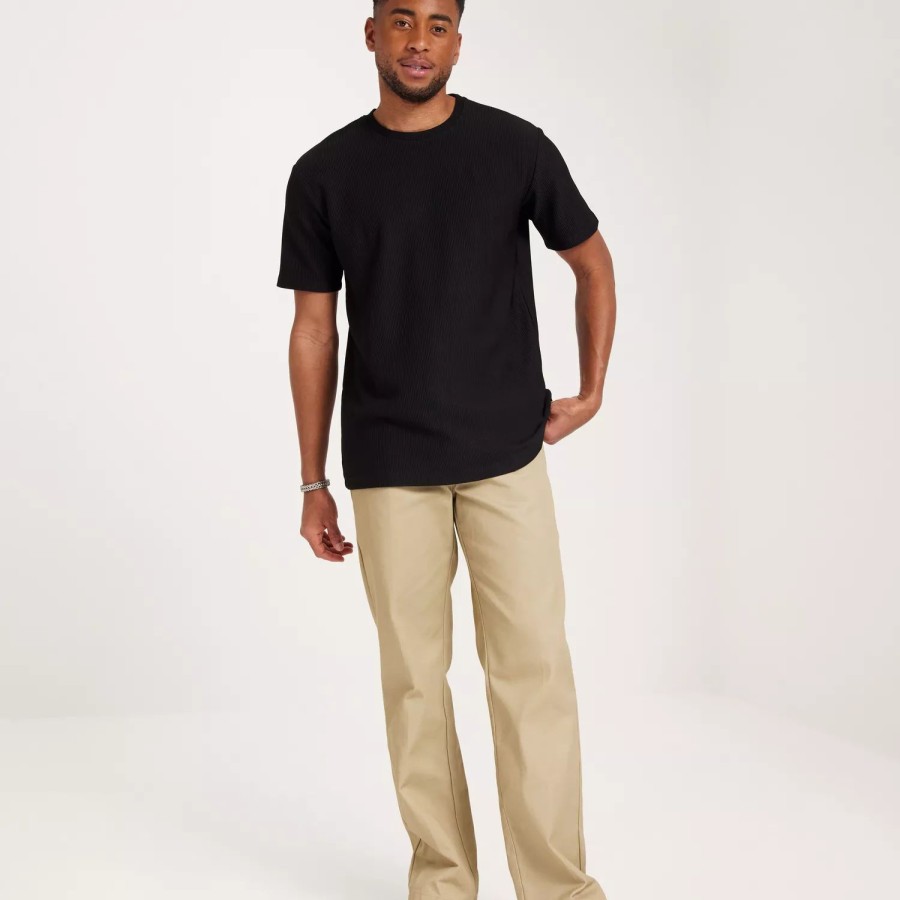 Toj Selected Homme | Slhrelax-Plisse Tee Ex Black