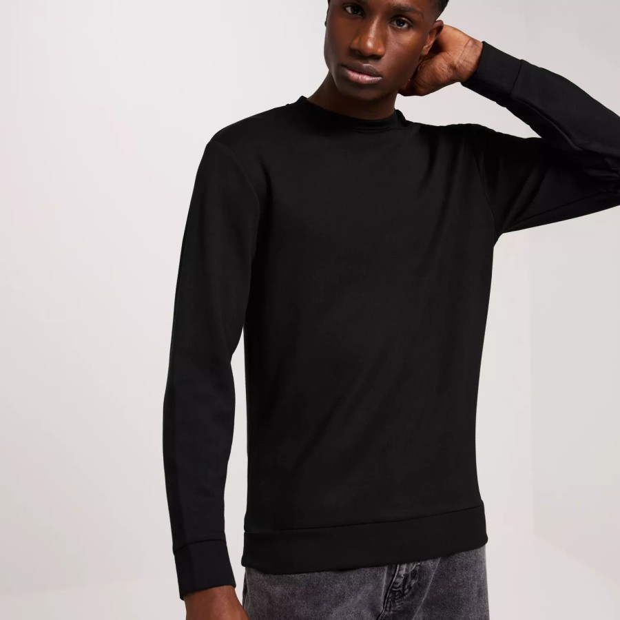 Toj Selected Homme | Slhemanuel Soft Crew Neck Sweat Noo Black