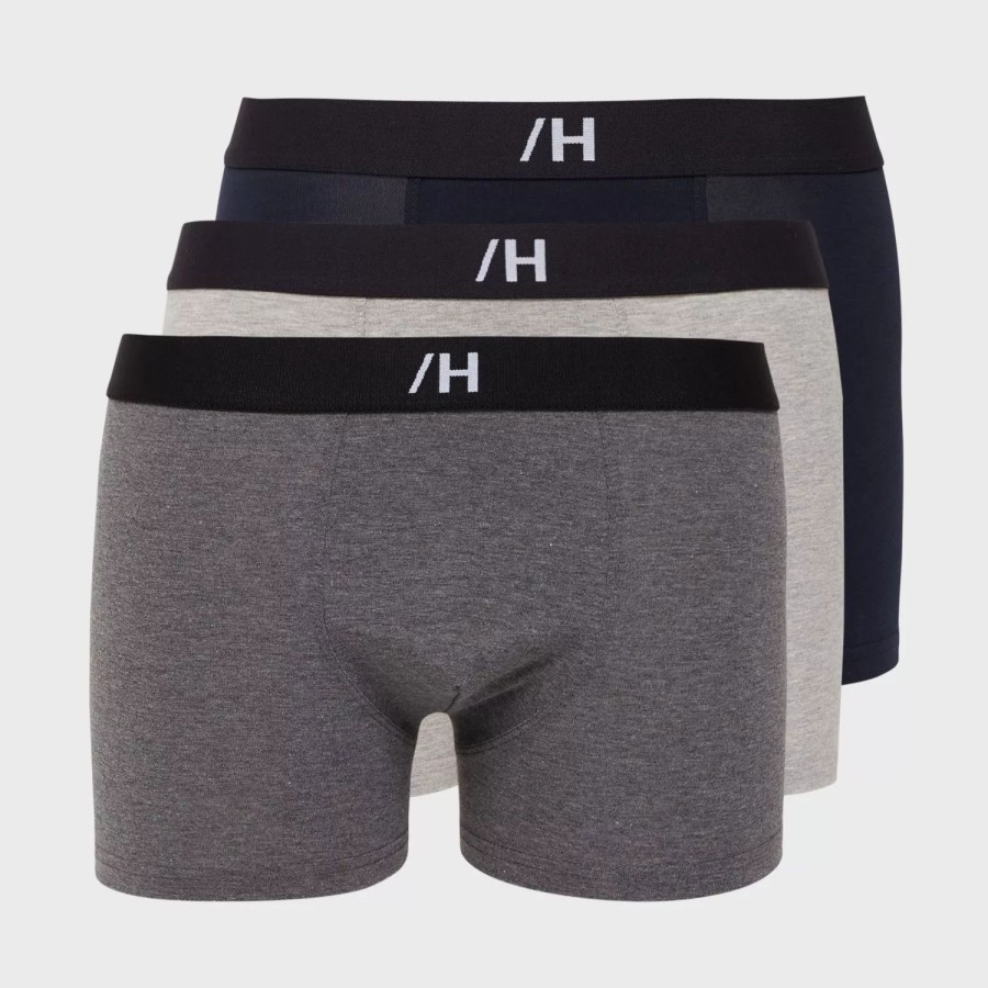 Toj Selected Homme | Slhmagnus 3-Pack Trunks B Light Grey Melange Sky Captain Melange +