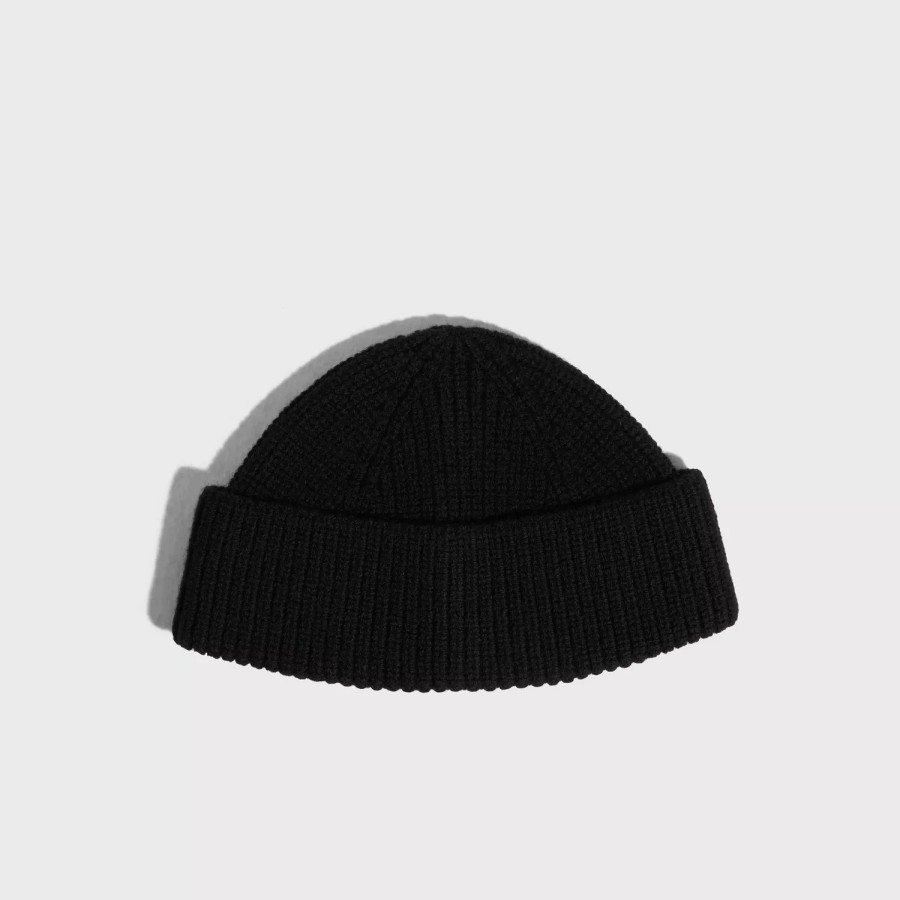 Accessories Selected Homme | Slhsimon Merino Wool Sailor Rib Bea Black