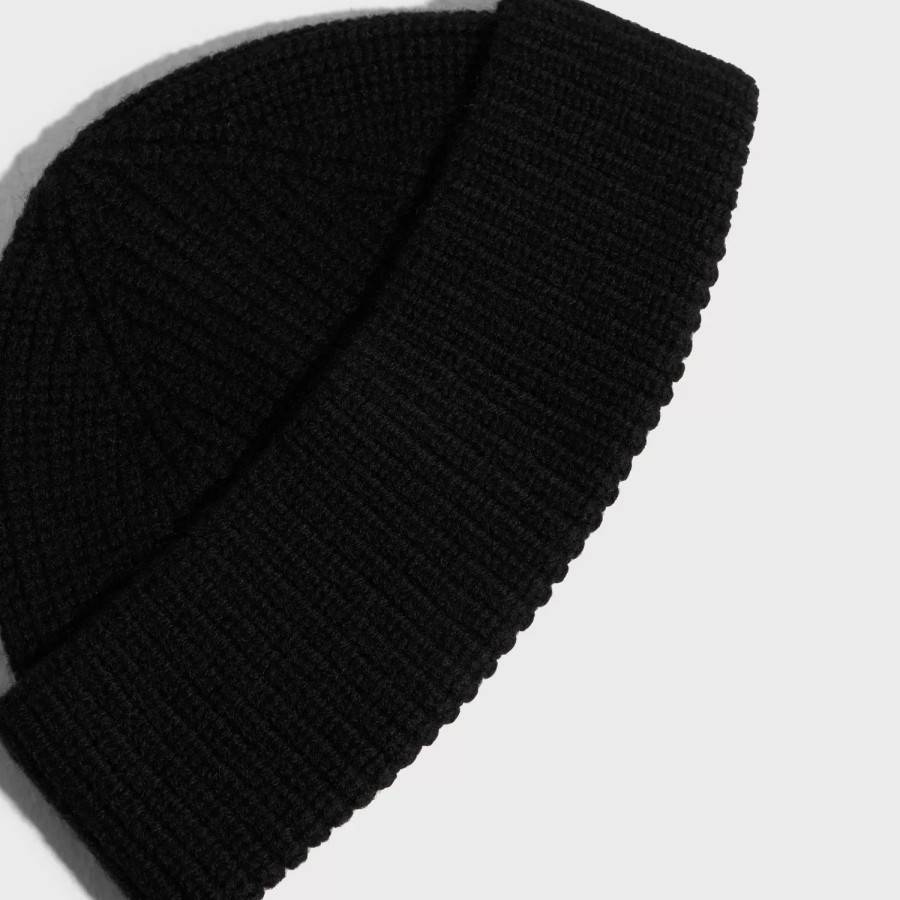 Accessories Selected Homme | Slhsimon Merino Wool Sailor Rib Bea Black