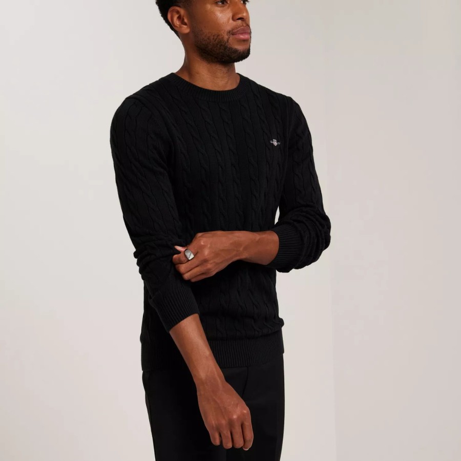 Toj Gant | Cotton Cable C-Neck Black