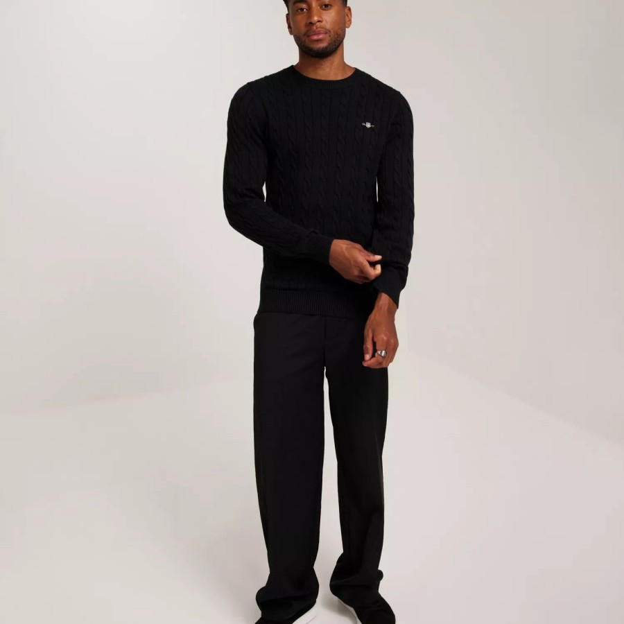 Toj Gant | Cotton Cable C-Neck Black