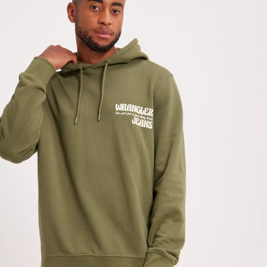 Toj Wrangler | Slogan Hoodie Deep Lichen Green