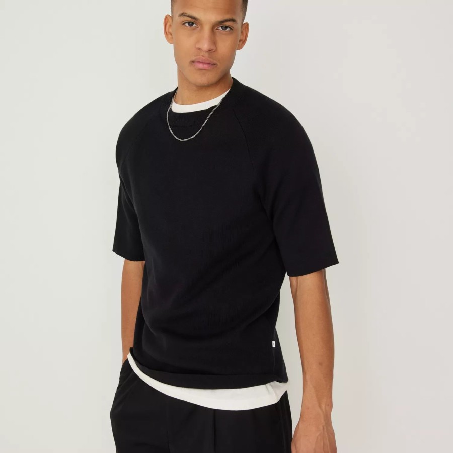 Toj Selected Homme | Slhglenn Ss Knit Crew Neck G Black