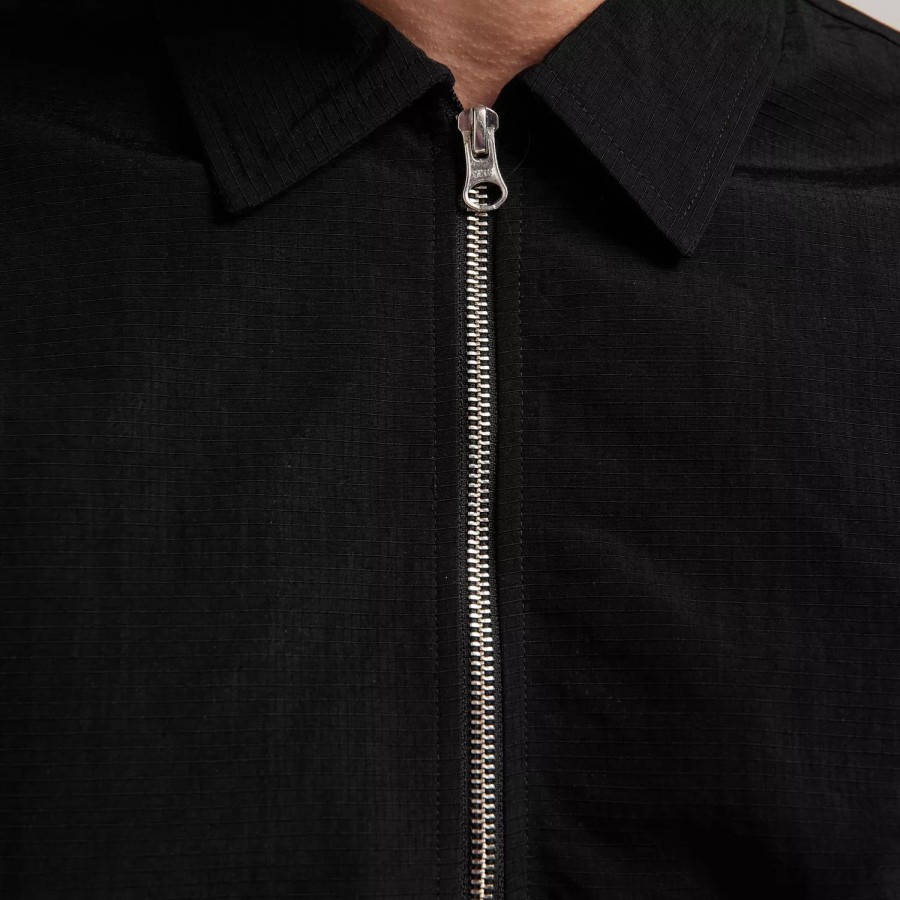 Toj GARMENT PROJECT | S/S Half Zip Shirt Black