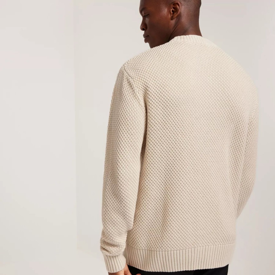 Toj Selected Homme | Slhbert Relaxed Ls Knit Stu Crew Ne Oatmeal Melange