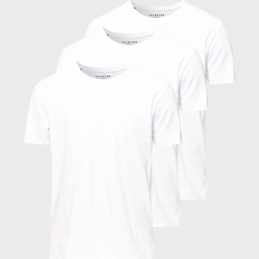 Toj Selected Homme | Slhnewpima Ss O-Neck Tee B 3 Pack N Hvid