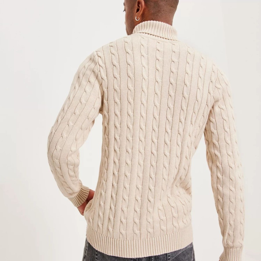 Toj Selected Homme | Slhryan Structure Roll Neck Bone White Melange