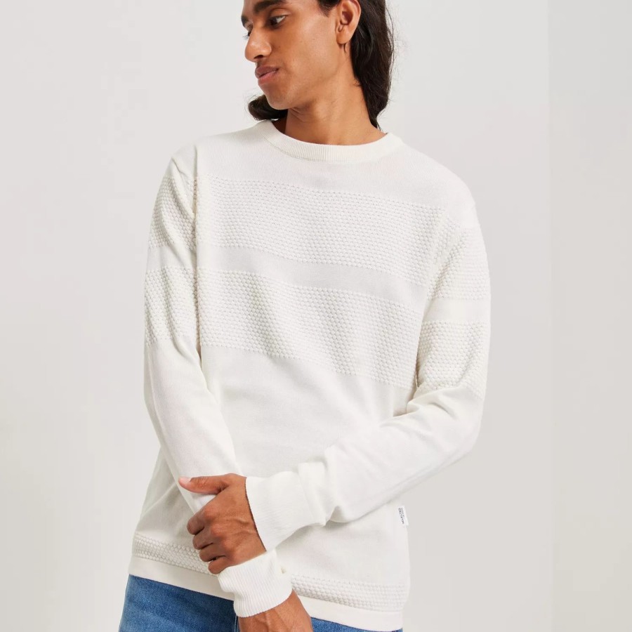 Toj Selected Homme | Slhmaine Ls Knit Crew Neck W Noos Egret