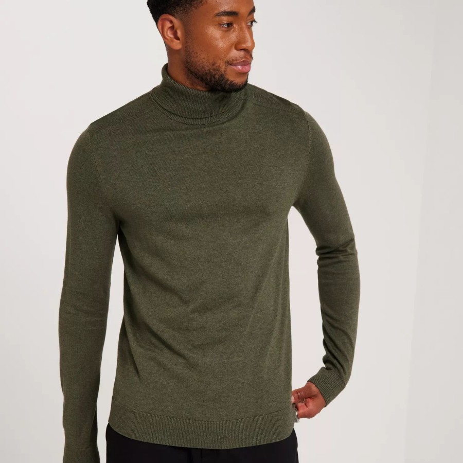 Toj Selected Homme | Slhberg Roll Neck B Noos Ivy Green Melange