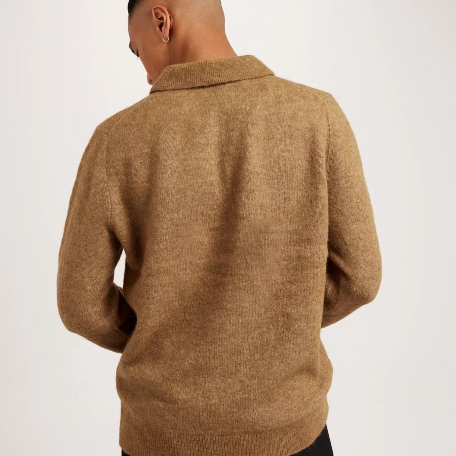 Toj J Lindeberg | Hayden Hairy Polo Knit Chipmunk