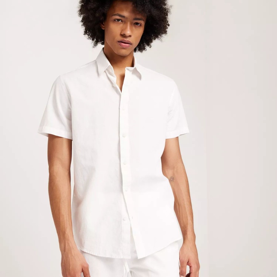 Toj Selected Homme | Slhregnew-Linen Shirt Ss Classic White