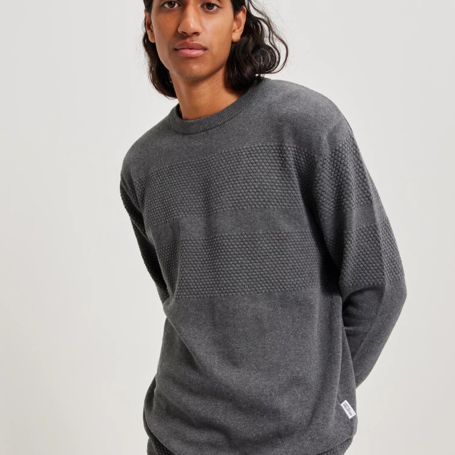 Toj Selected Homme | Slhmaine Ls Knit Crew Neck W Noos Dark Grey Melange