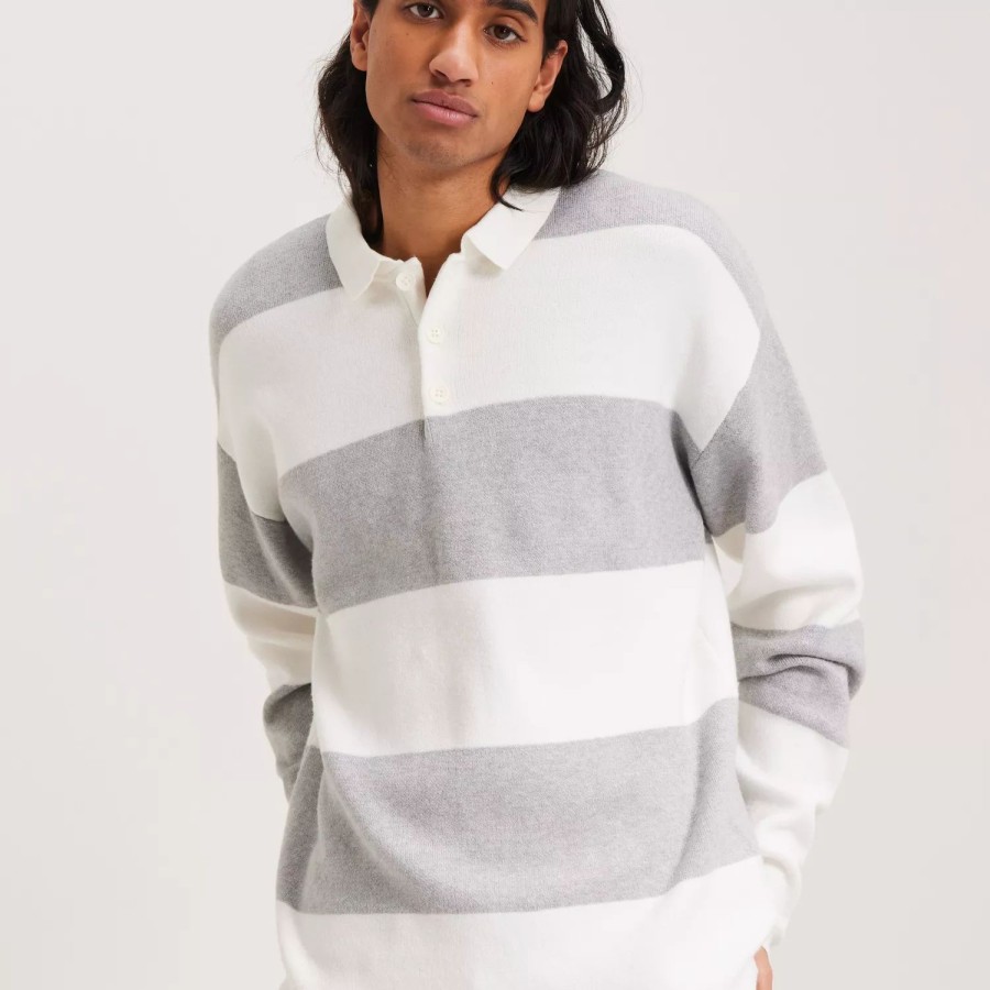 Toj Jack & Jones | Jormarvin Knit Ls Polo Light Grey Melange Cloud Dancer