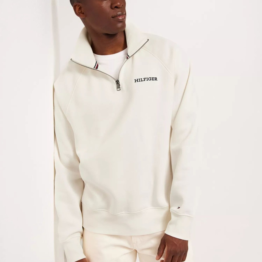 Toj Tommy Hilfiger | Monotype Embro Half Zip Ancient White