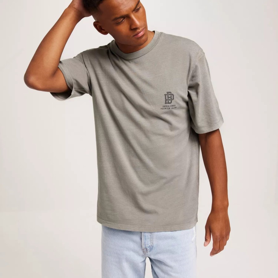 Toj Jack & Jones | Jprblupete Ss Tee Chest Print Gray Flannel