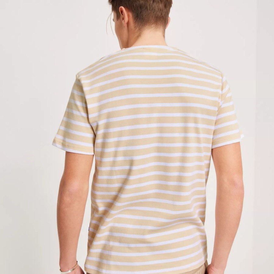 Toj Selected Homme | Slhbriac Stripe Ss O-Neck Tee Noos Angora Bright White