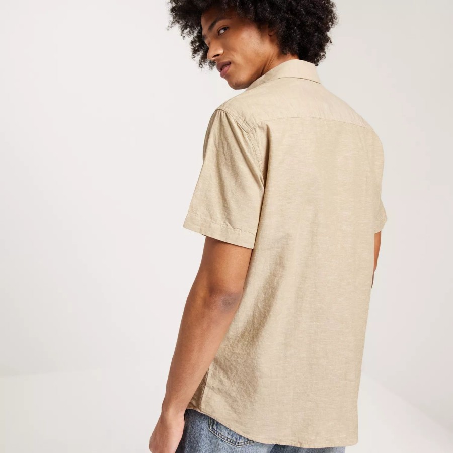 Toj Selected Homme | Slhregnew-Linen Shirt Ss Classic Kelp