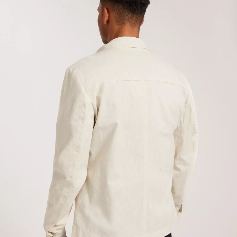 Toj Selected Homme | Slhmartin Linen Hybrid Jkt Ex Bone White