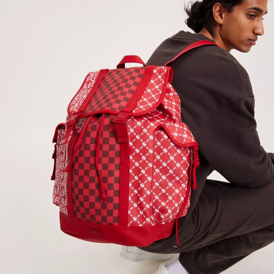 Accessories Sprayground | Tri Split Monte Carlo Backpack Red