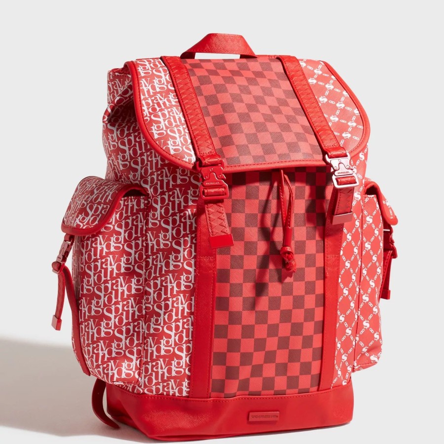 Accessories Sprayground | Tri Split Monte Carlo Backpack Red