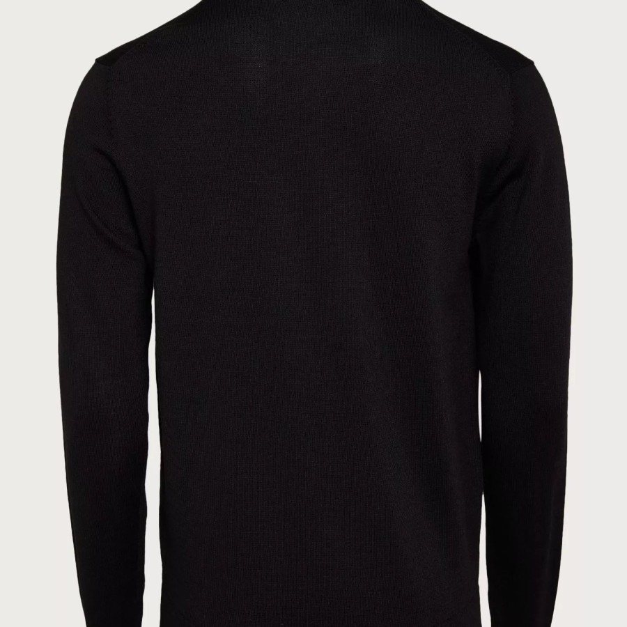 Toj Selected Homme | Slhtown Merino Coolmax Knit Mock B Black