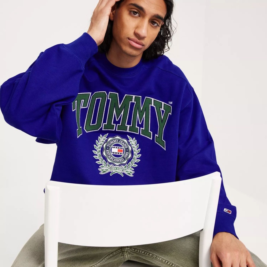 Toj Tommy Jeans | Tjm Boxy College Graphic Crew Navy Voyage