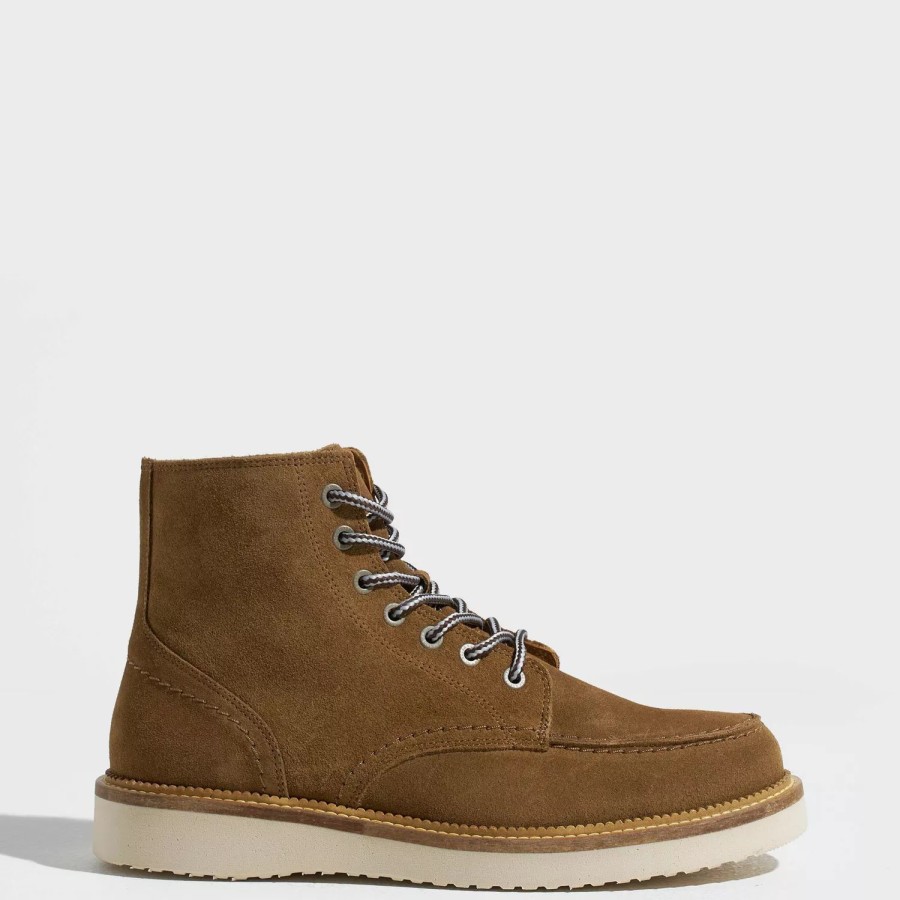 Sko Selected Homme | Slhteo New Suede Moc-Toe Boot B Tobacco Brown