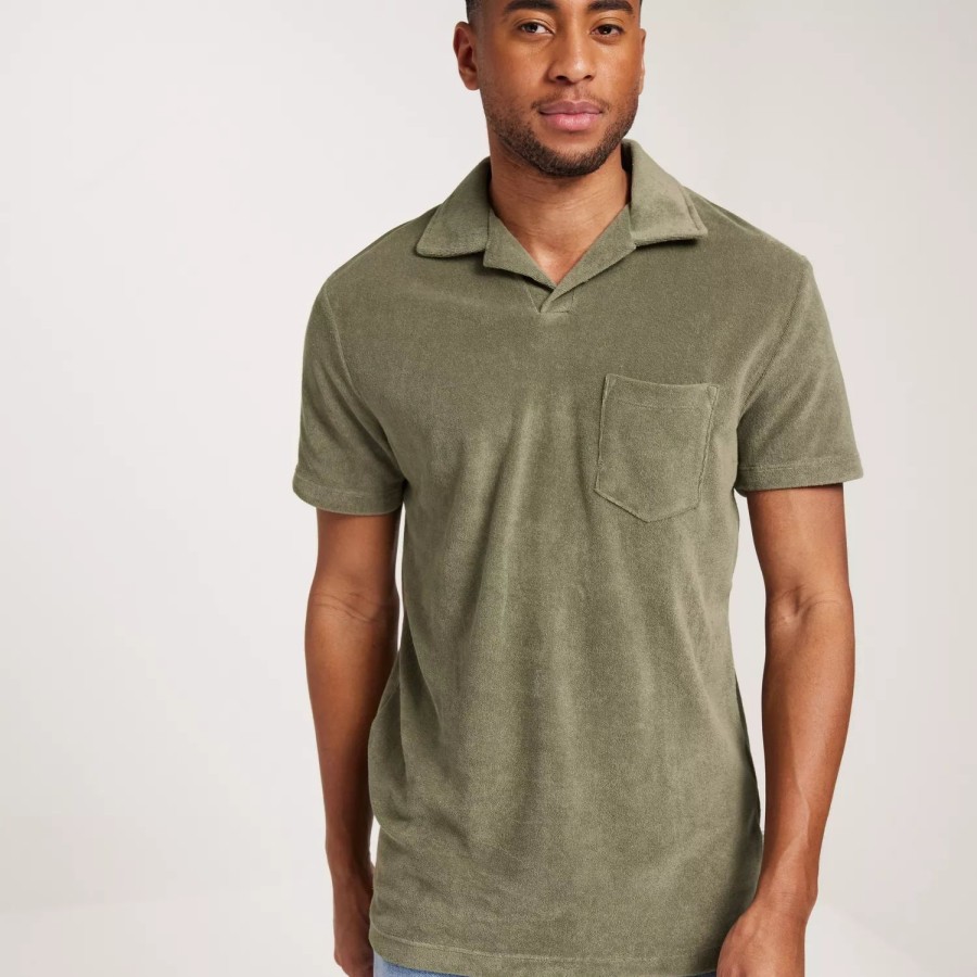 Toj Selected Homme | Slhrelax-Terry Ss Resort Polo Ex Vetiver