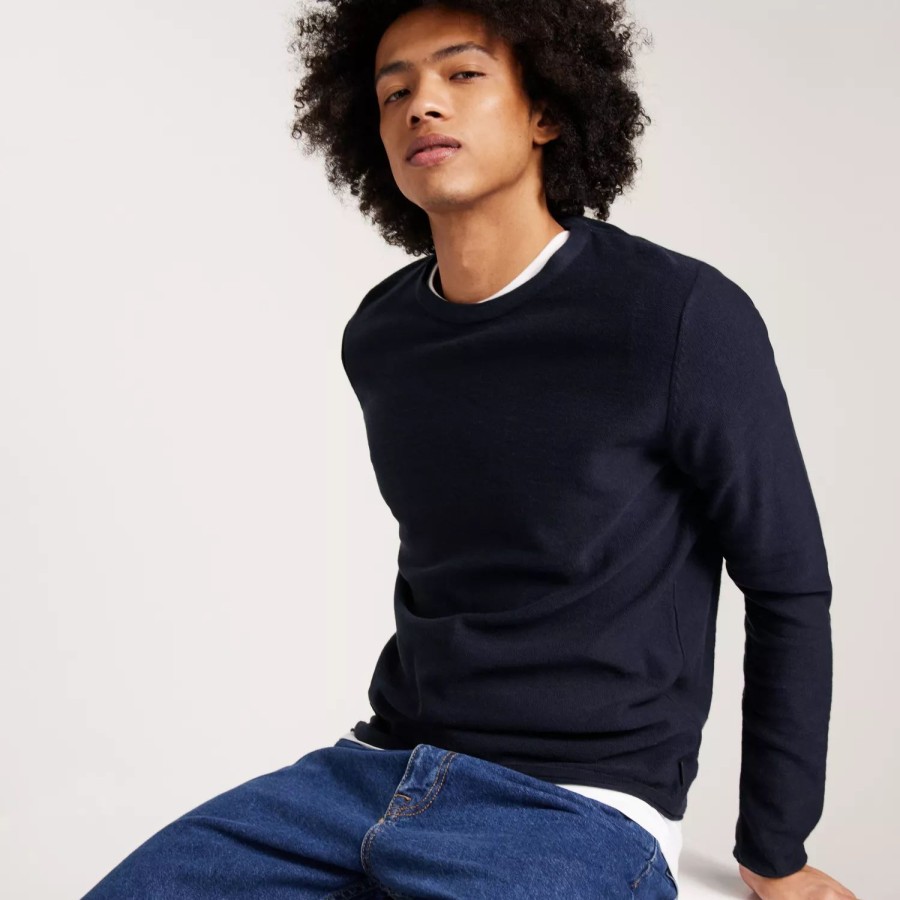 Toj Jack & Jones | Jjesummer Linen Knit Crew Neck Sn Navy Blazer