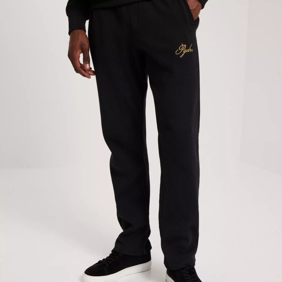 Toj Pegador | Quat Wide Waffle Sweat Pants Black