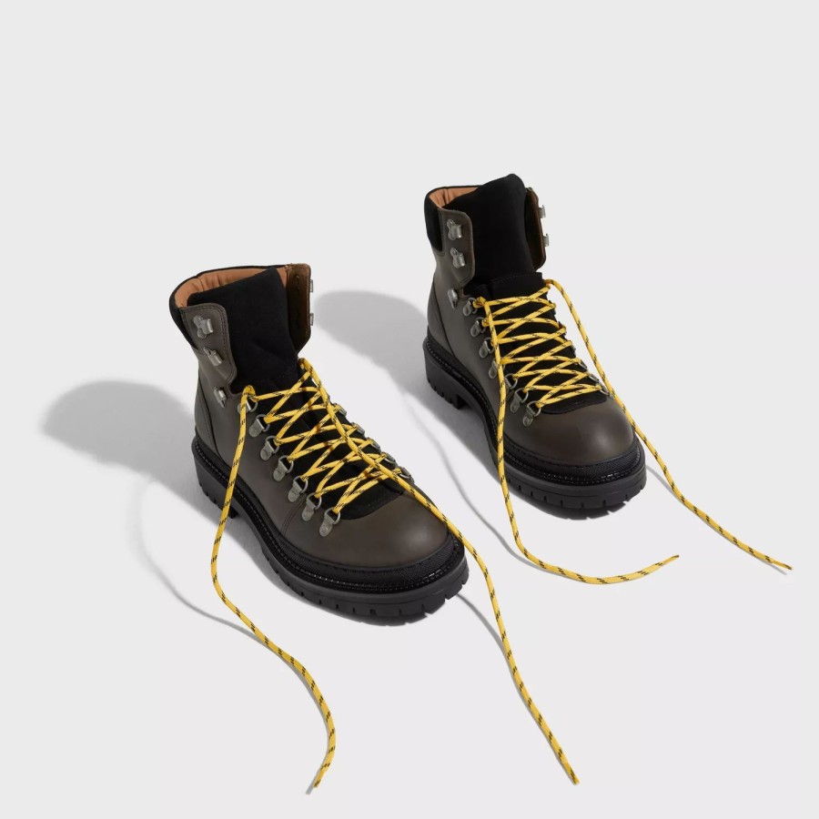 Sko Selected Homme | Slhlandon Leather Hiking Boot B Demitasse