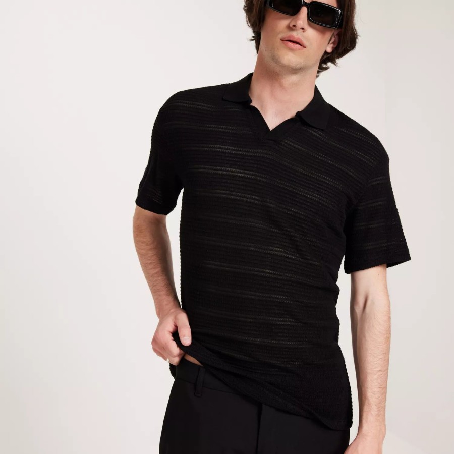 Toj Jack & Jones | Jprblacoolmarin Polo Ss Ex1 23 Black Relaxed