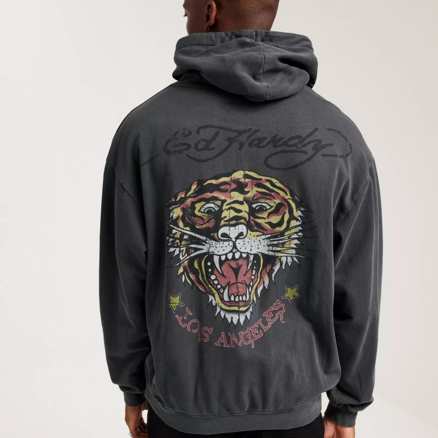 Toj Ed Hardy | Melrose-Tiger Hoody Sweat Charcoal