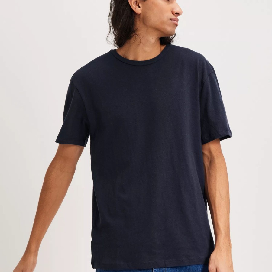 Toj Jack & Jones | Jprcc Soft Linen Tee Ss Crew Solid Perfect Navy