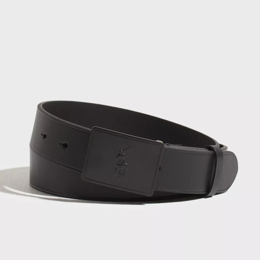 Accessories Polo Ralph Lauren | Pp Plaque Belt Black Matte