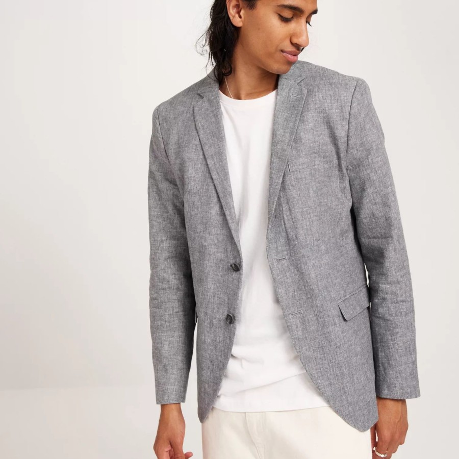 Toj Jack & Jones | Jprriviera Linen Blazer Slim Fit Sn Light Grey Melange Slim Fit