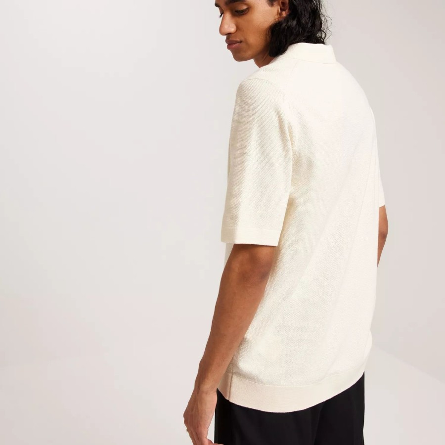 Toj Lyle & Scott | Textured Knitted Polo White