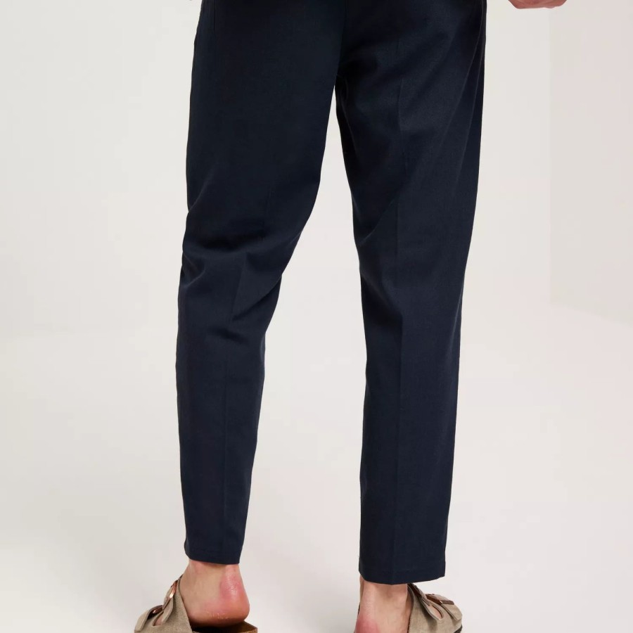 Toj Only & Sons | Onsleo Crop Linen Mix 0048 Pant Dark Navy