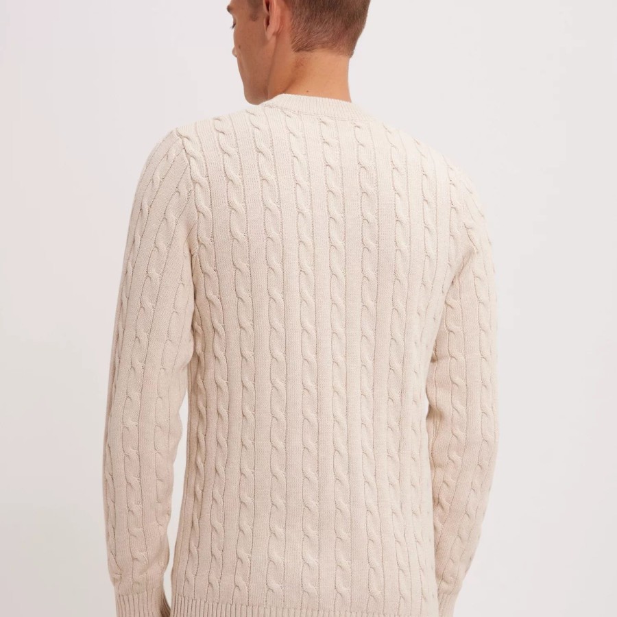 Toj Selected Homme | Slhryan Structure Crew Neck Bone White Melange