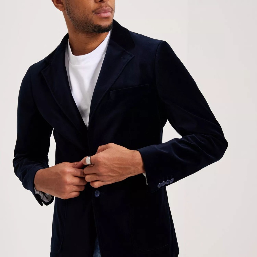 Toj Selected Homme | Slhslim-Portland Velvet Blz B Navy Blazer